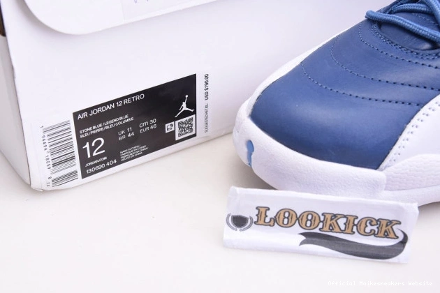 Official Maikesneakers Stone 12 Blue Air Retro Jordan 130690-404 0811